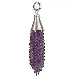 249005120033 Tassel Amethyst, Silber matt, ca. 70mm | Edelsteine, Heilsteine & Schmuck-Handel