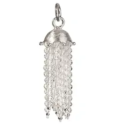 249005120034 Tassel Bergkristall facettiert, Silber matt, ca. 60mm | Marco Schreier