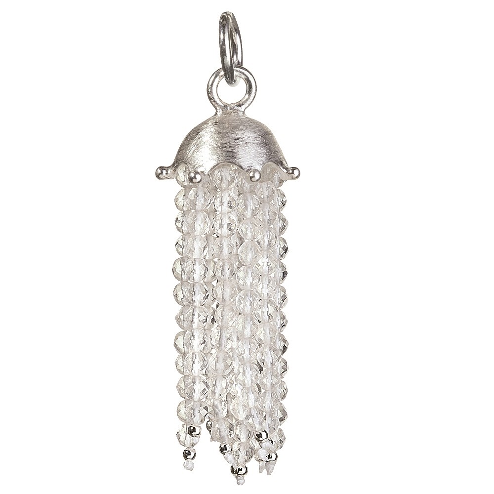 Borla Cristal de roca facetado, plata mate, aprox. 60mm | Marco Schreier