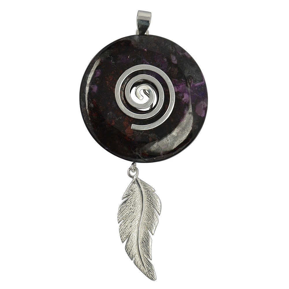 "Feather" pendant for donut holder, silver | wholesaler gems & healing stones