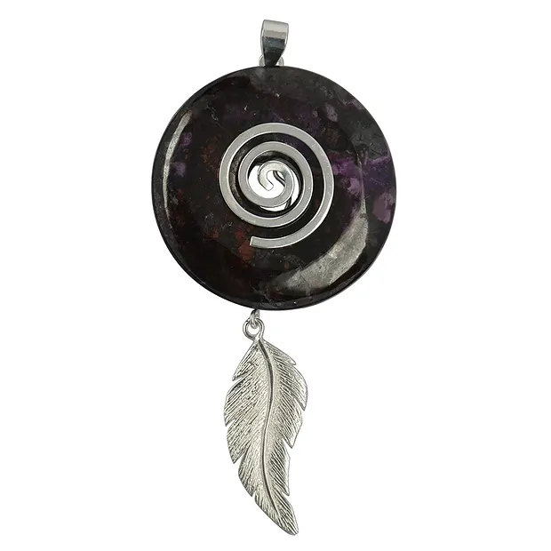 "Feather" pendant for donut holder, silver | wholesaler gems & healing stones