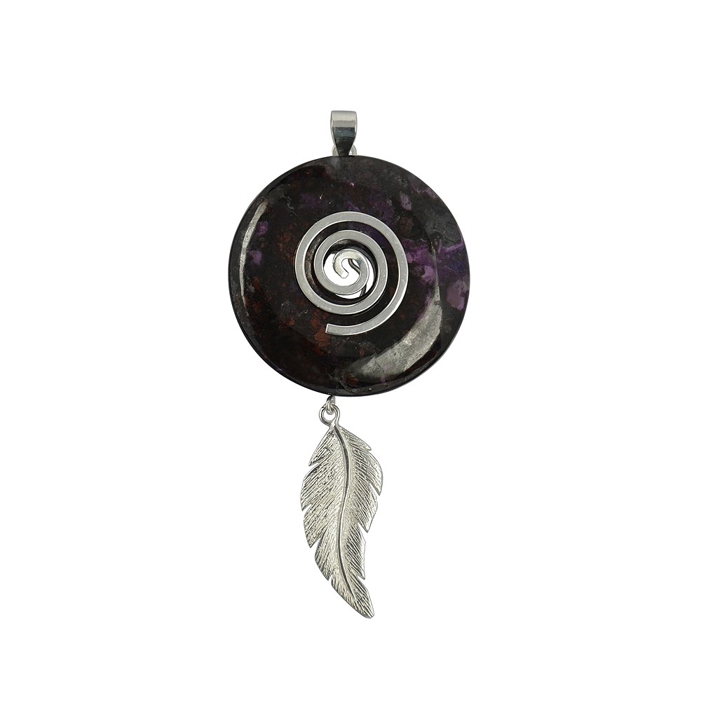 Leaf" pendant for donut holder, silver | Schreier gems, healing stones & jewelry