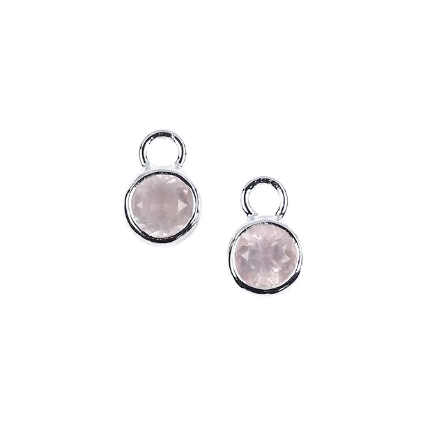 Interchangeable component Rose Quartz circle faceted, 10mm (2 pcs./ PU) | Marco Schreier