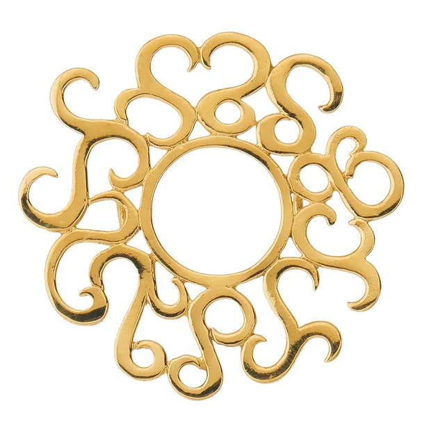 Ghirlanda argento placcato oro, 45 mm | grossista gemme e pietre curative