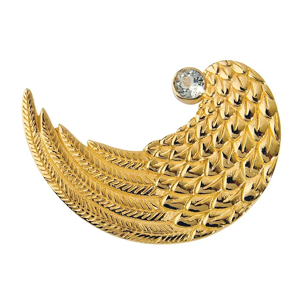 Wings with topaz silver gold-plated, 20mm | wholesaler gems & healing stones