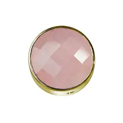 249009100024 Rosenquarz facettiert gefasst, Silber vergoldet, 12mm  | Marco Schreier