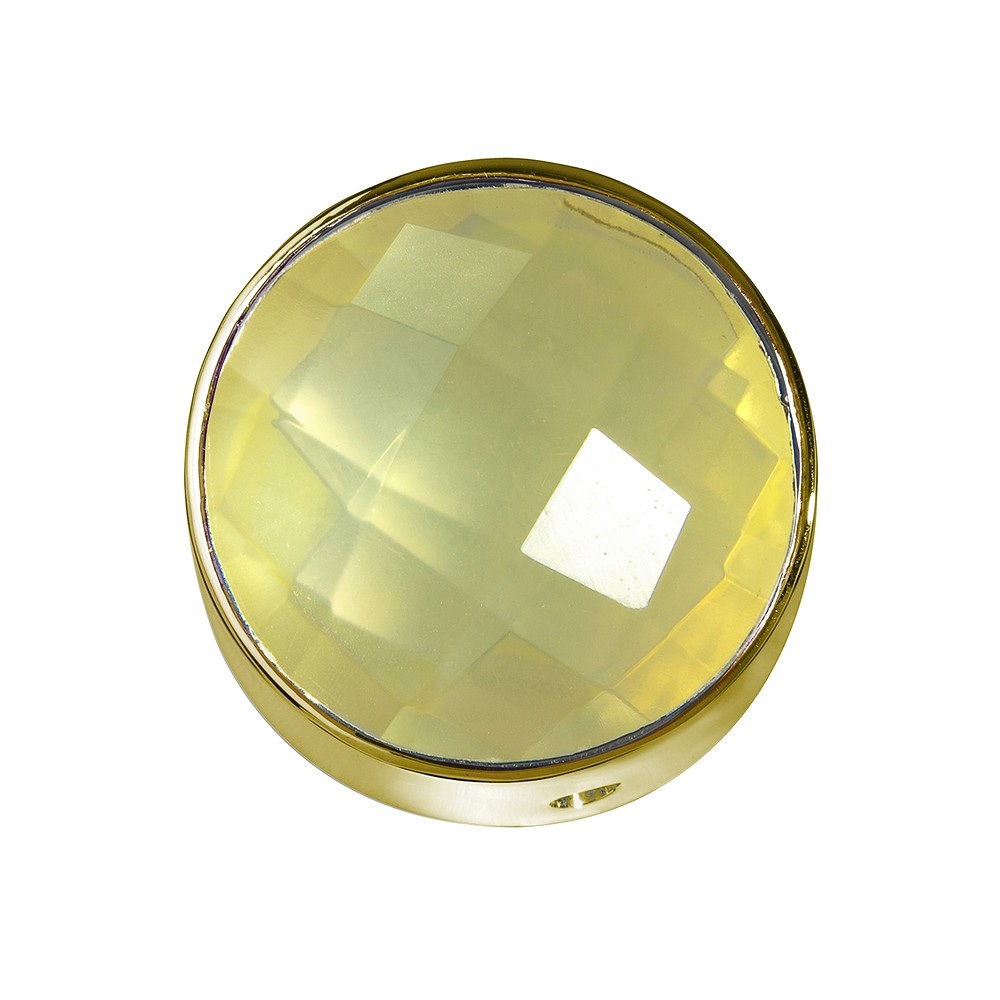 Cuarzo limón (calentado) facetado, plata dorada, 15mm  | Marco Schreier