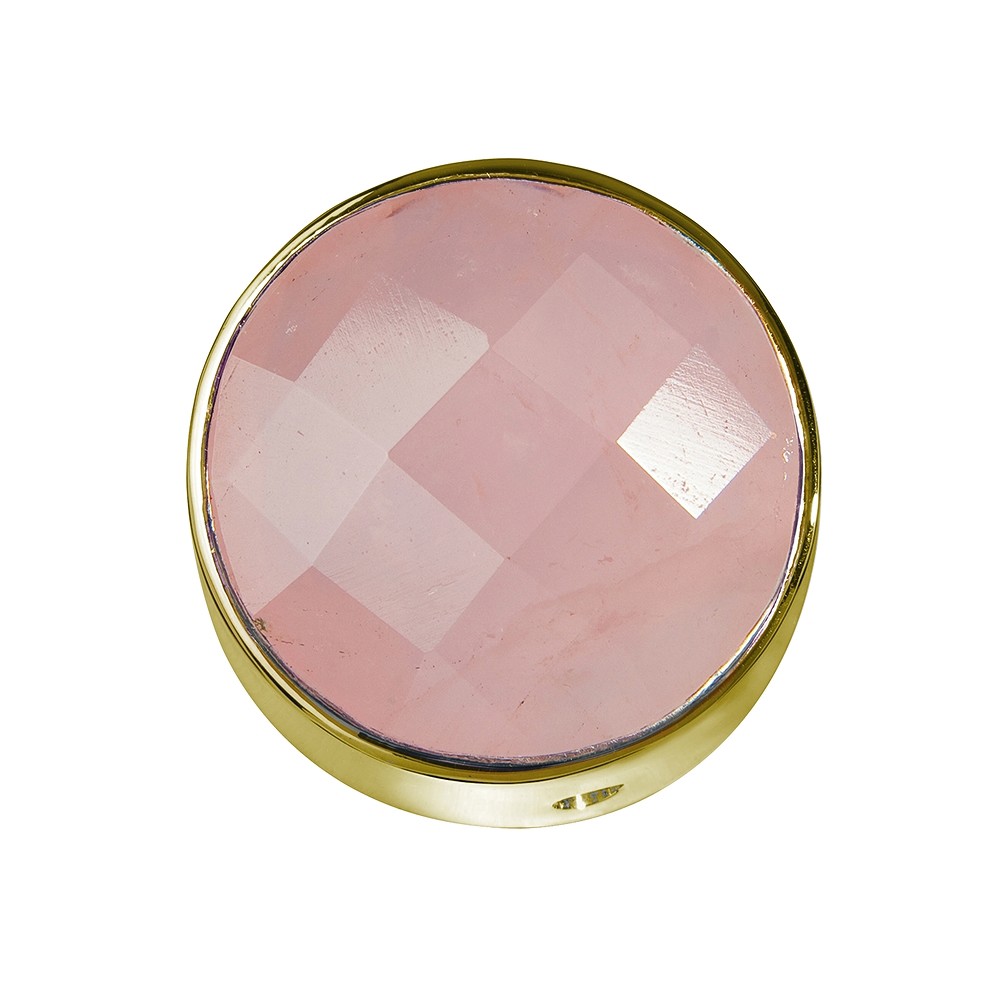 Rose Quartz faceted set, gold-plated silver, 15mm  | Marco Schreier