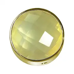 249009100032 Limonenquarz (gebr.) facettiert gefasst, Silber vergoldet, 20mm  | Marco Schreier