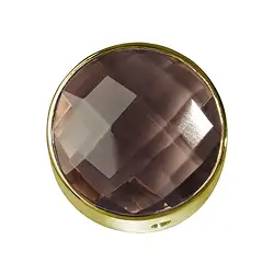 249009100033 Cuarzo ahumado, facetado, plata dorada, 20mm  | Marco Schreier