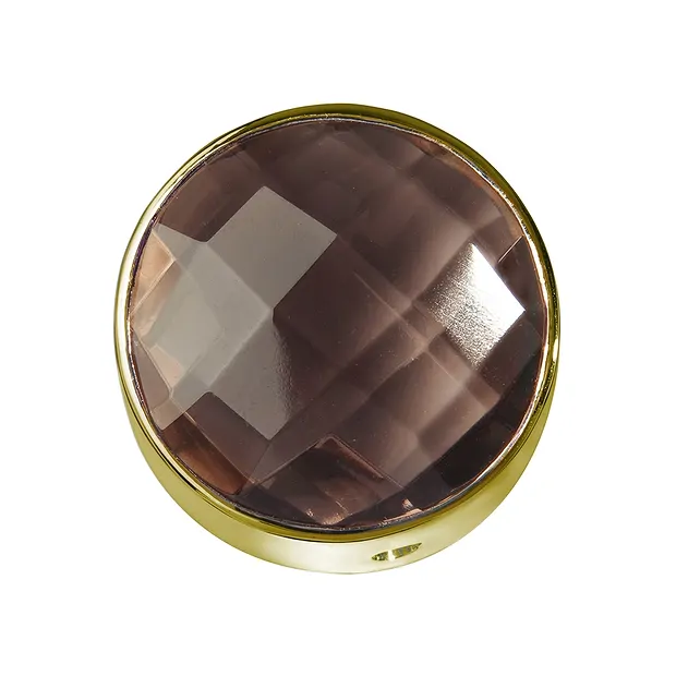 Rauchquarz facettiert gefasst, Silber vergoldet, 20mm | Marco Schreier