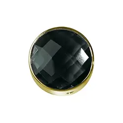 249009100035 Onyx (gef.) facettiert gefasst, Silber vergoldet, 12mm  | Marco Schreier