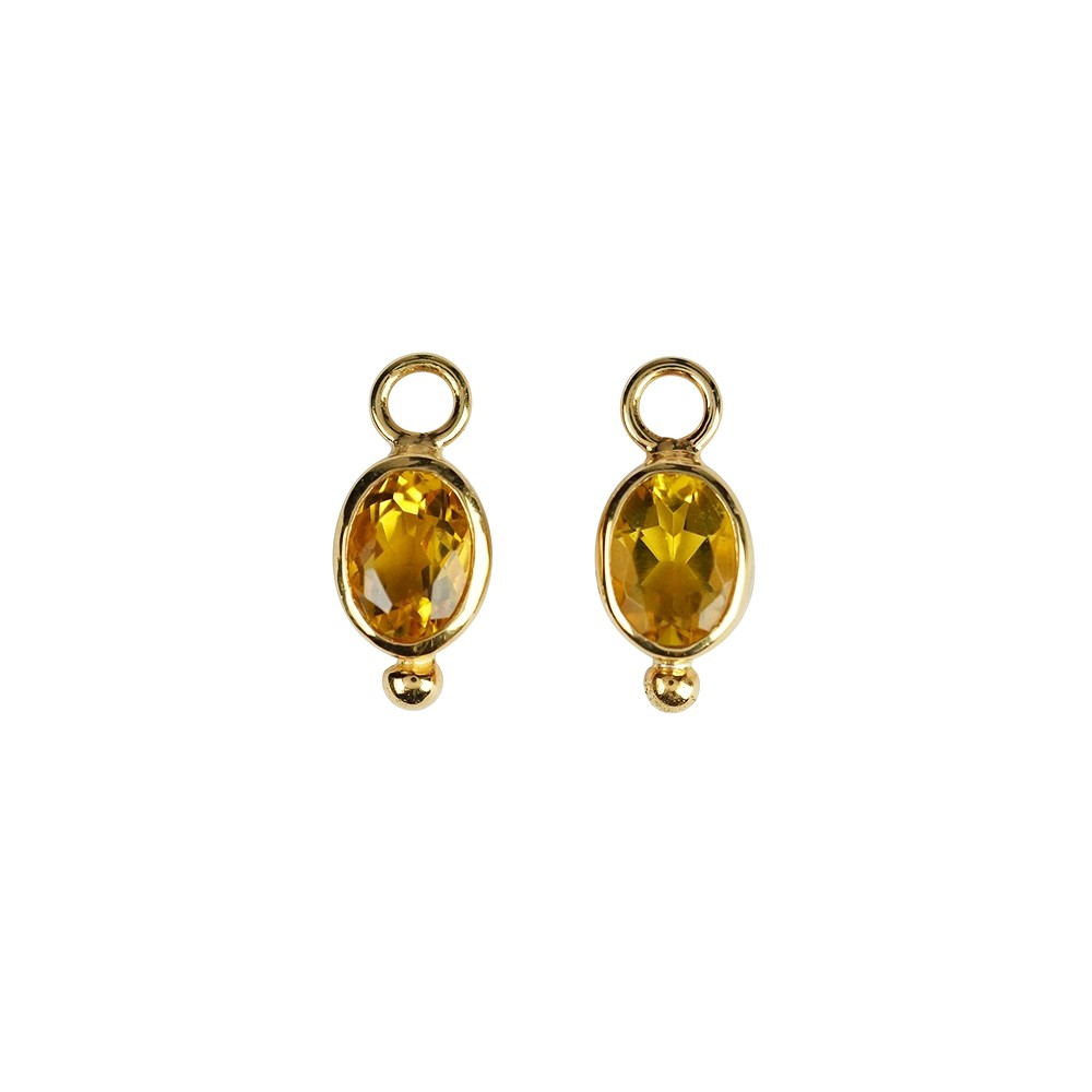 Wechselkomponente Ohrschmuck, Citrin, Oval (7 x 5mm), facettiert, vergoldet | Marco Schreier