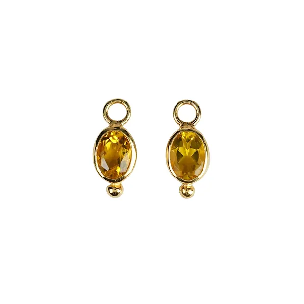 Wechselkomponente Ohrschmuck, Citrin, Oval (7 x 5mm), facettiert, vergoldet | Marco Schreier