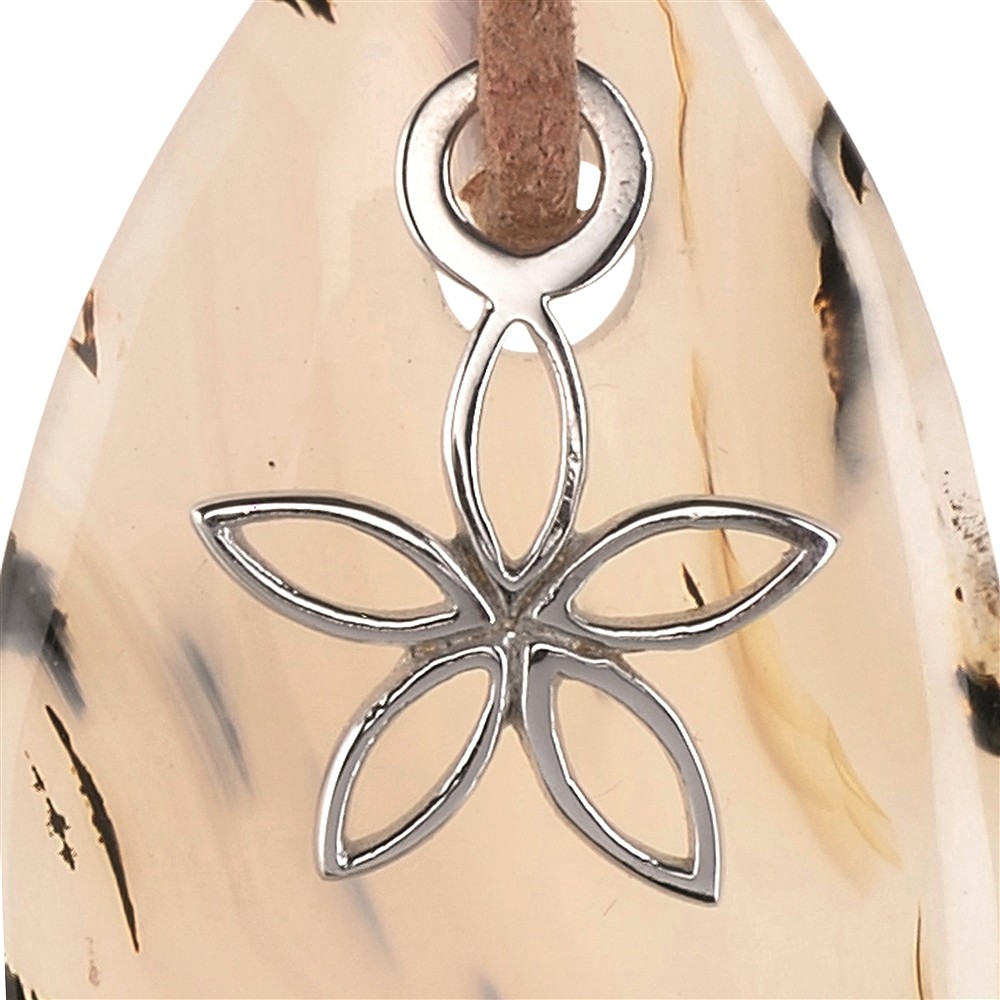 Pendant for front-holed stones "Flower", 17 x 13mm, rhodiniert | Marco Schreier