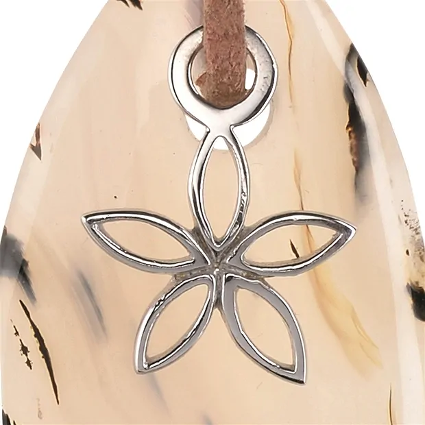 Pendentif pour pierres frontales "Fleur", 17 x 13mm, rhodié | Marco Schreier