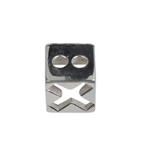 Ciondolo per pietre forate a croce "X", 10 mm e 8 mm, rodiato | Marco Schreier