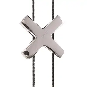 Ciondolo per pietre forate a croce "X", 10 mm e 8 mm, rodiato | Marco Schreier
