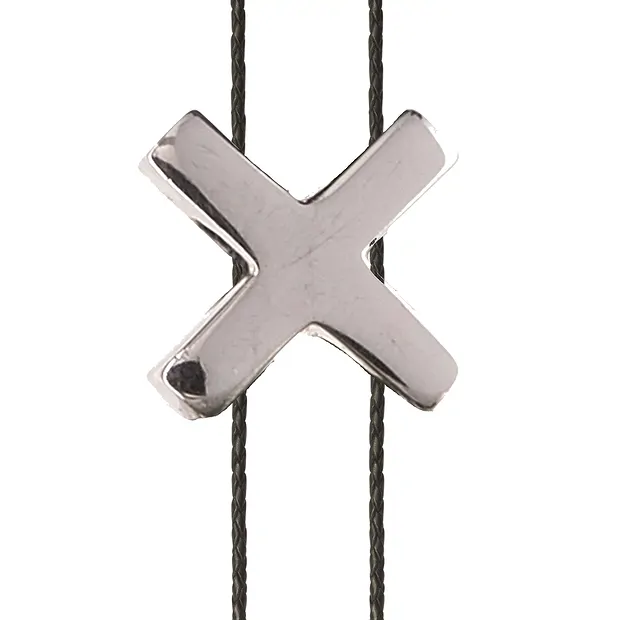 Ciondolo per pietre forate a croce "X", 10 mm e 8 mm, rodiato | Marco Schreier
