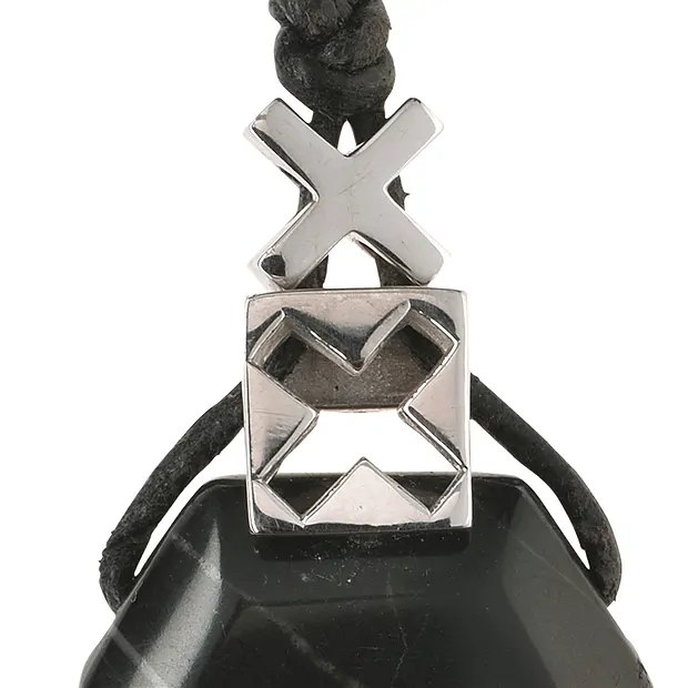 Einhänger für quergebohrte Steine "X", 10mm & 8mm, rhodiniert | Marco Schreier