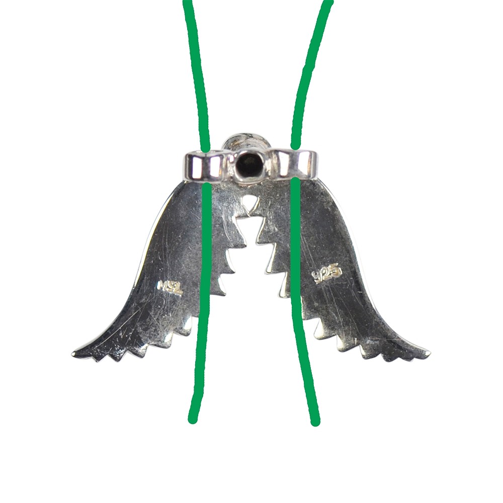 Einhänger für quergebohrte Steine "Flügel", 17 x 26mm, rhodiniert | Marco Schreier