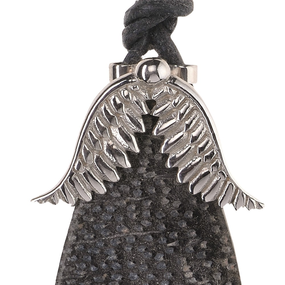 Einhänger für quergebohrte Steine "Flügel", 17 x 26mm, rhodiniert | Marco Schreier