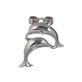 Ciondolo per pietre forate incrociate "Dolphin", 20 x 16 mm, rodiato | Marco Schreier
