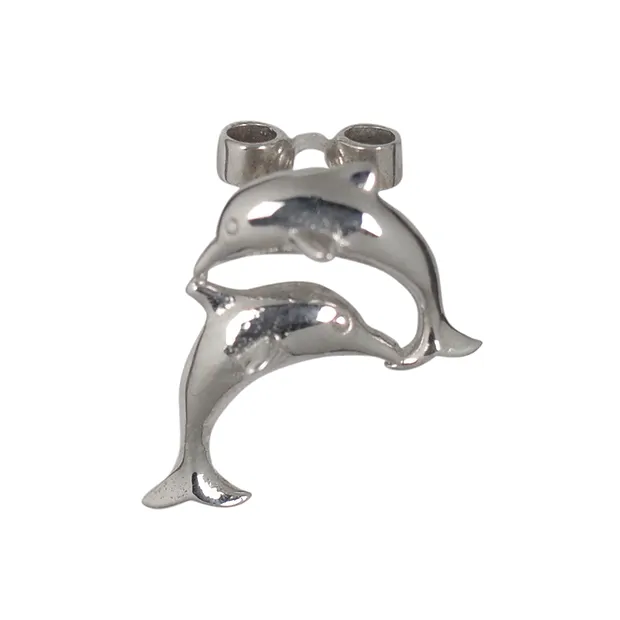 Ciondolo per pietre forate incrociate "Dolphin", 20 x 16 mm, rodiato | Marco Schreier