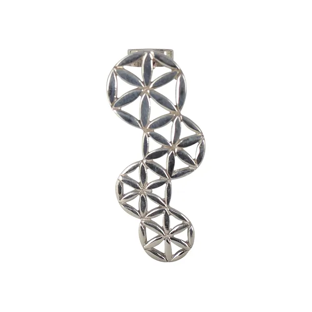 Pendant for cross-drilled stones "Flower tendril", 32 x 13 mm, rhodiniert | Marco Schreier