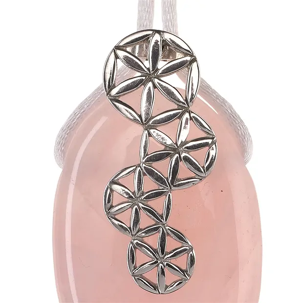 Pendant for cross-drilled stones "Flower tendril", 32 x 13 mm, rhodiniert | Marco Schreier