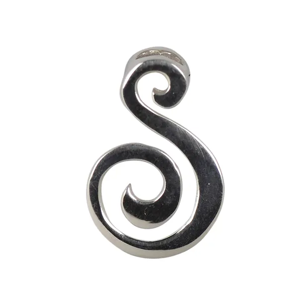 Ciondolo per pietre forate a croce "Spirale", 21 x 14 mm, rodiato | Marco Schreier