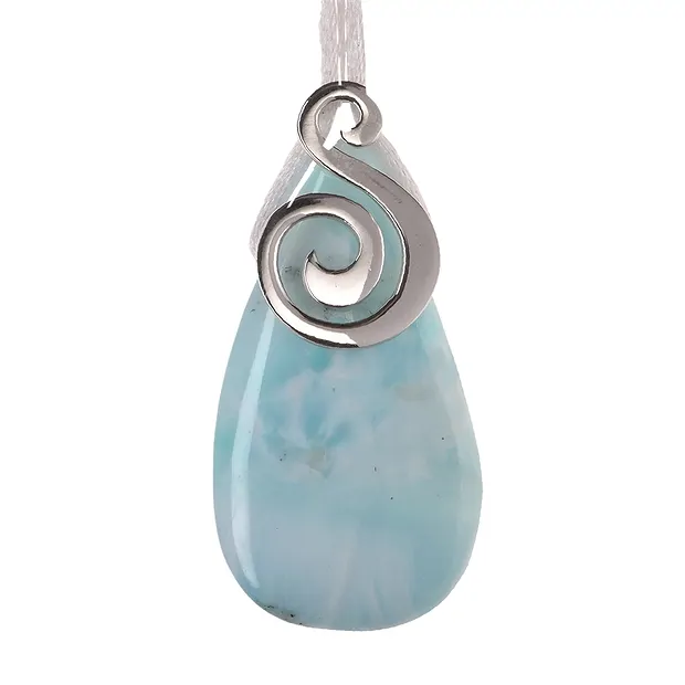 Pendant for cross-drilled stones "Spiral", 21 x 14 mm, rhodiniert | Marco Schreier