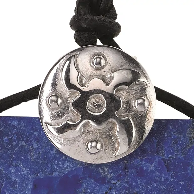 Hanger for cross-drilled stones "Phoenix shield", 15mm, rhodium-plated | Marco Schreier