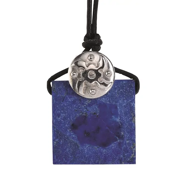 Hanger for cross-drilled stones "Phoenix shield", 15mm, rhodium-plated | Marco Schreier