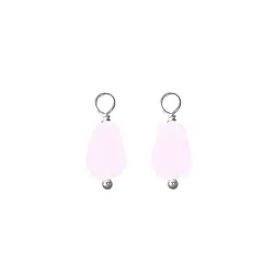 249023220003 Wechselkomponente Ohrschmuck, Rosenquarz, Tropfen, platiniert | Marco Schreier