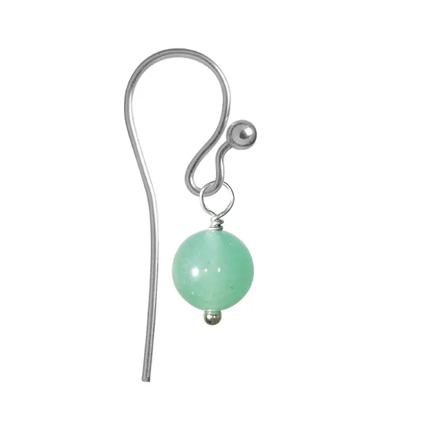 Interchangeable component earrings, aventurine, platinum plated | Marco Schreier