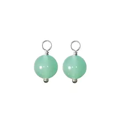249023220005 Interchangeable component earrings, aventurine, platinum plated | Marco Schreier