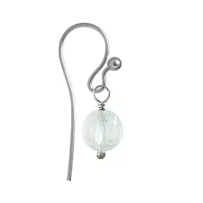 Wechselkomponente Ohrschmuck, Bergkristall, 8mm, platiniert | Marco Schreier