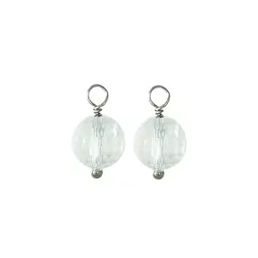 Wechselkomponente Ohrschmuck, Bergkristall, 8mm, platiniert | Marco Schreier