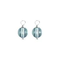 249023220008 Interchangeable component earrings, silver aura quartz, sphere (8mm), platinum plated | Marco Schreier
