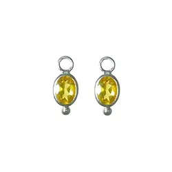 249023220011 Wechselkomponente Ohrschmuck, Citrin, Oval (7 x 5mm), facettiert, platiniert | Marco Schreier