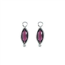 249023220013 Interchangeable component earrings, garnet, faceted, platinum plated | Marco Schreier