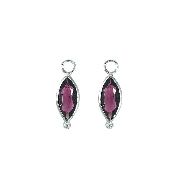 Pendientes de piezas intercambiables, granate, facetado, platinado | Marco Schreier