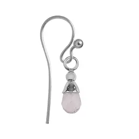 Interchangeable component, Rose Quartz, drop, platinum plated | Marco Schreier