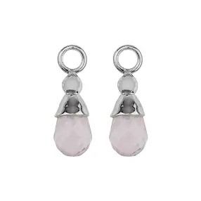Interchangeable component, Rose Quartz, drop, platinum plated | Marco Schreier