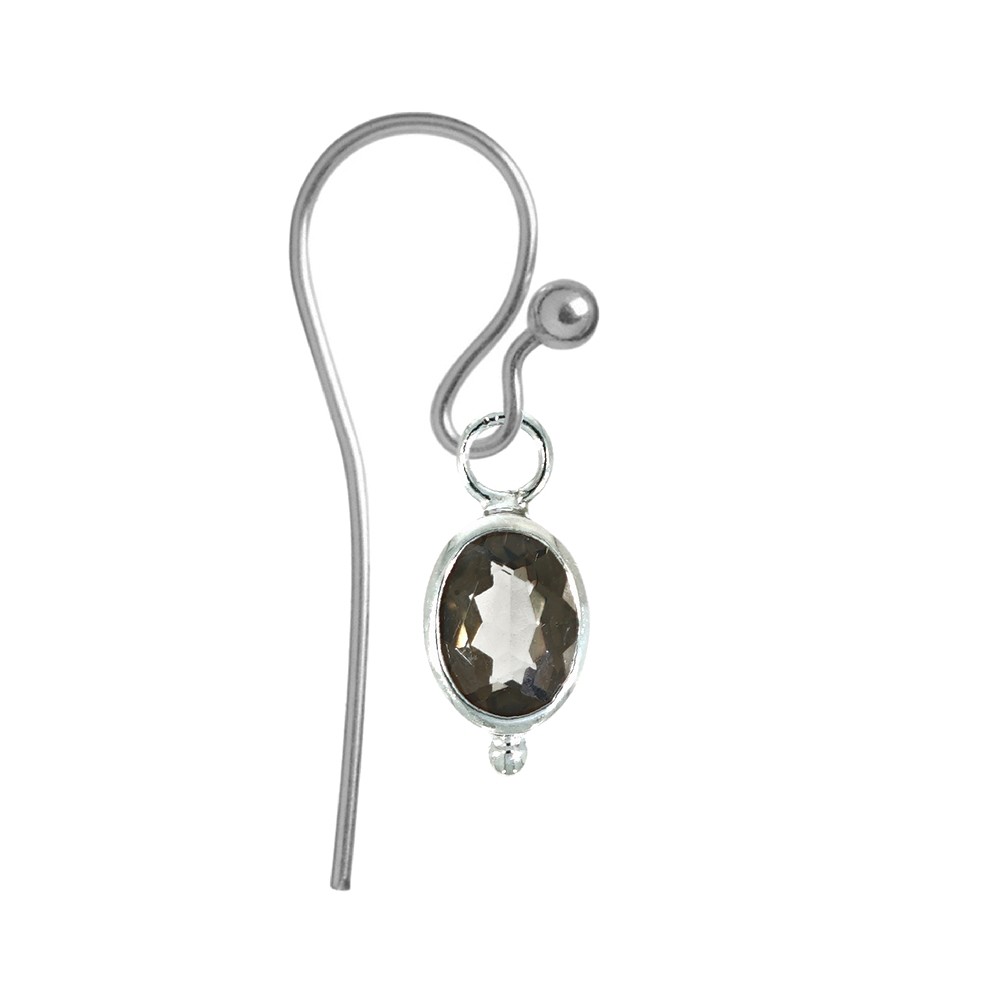 Wechselkomponente Ohrschmuck, Rauchquarz, facettiert, platiniert | Marco Schreier