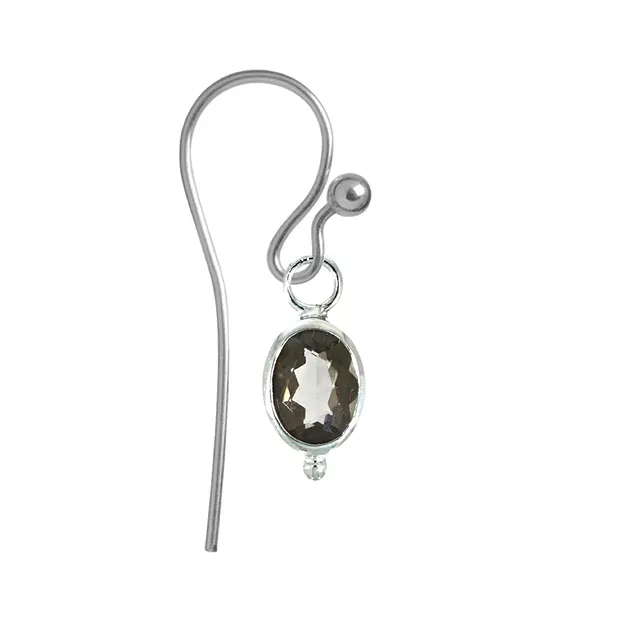 Composant changeant de boucles d'oreilles, Quartz fumé, facetté, platiné | Marco Schreier