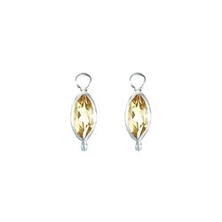 249023220019 Interchangeable component earrings, Citrine, faceted, platinum plated | Marco Schreier
