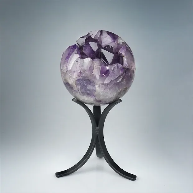 Amethyst sphere on a stand, 20 cm, One-of-a-kind 031 | Marco Schreier