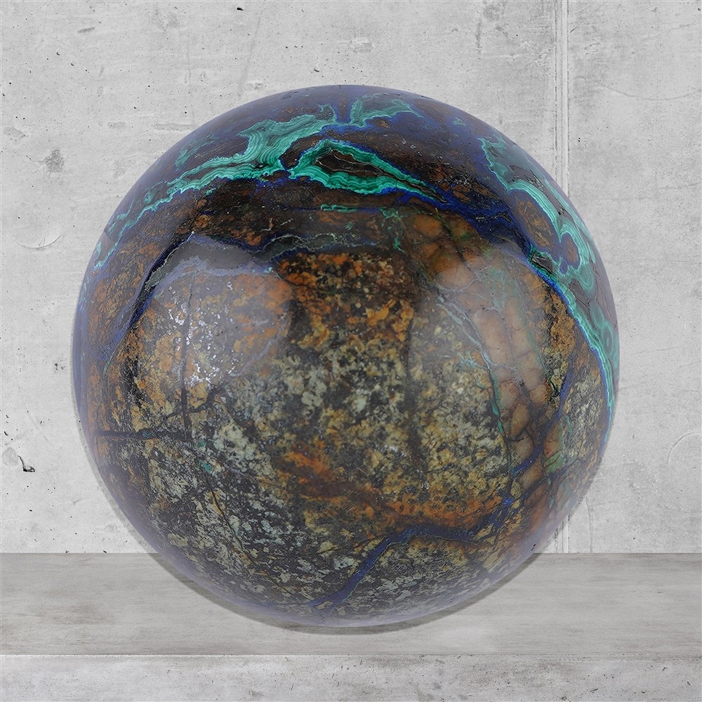 Sphere Azurite Malachite (stab.) Unique 006 | wholesaler gems & healing stones